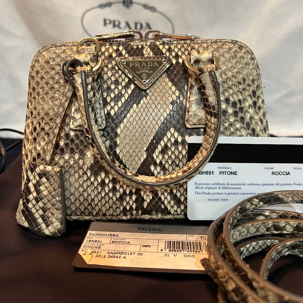 Prada, Promenade, Micro, Gray Python